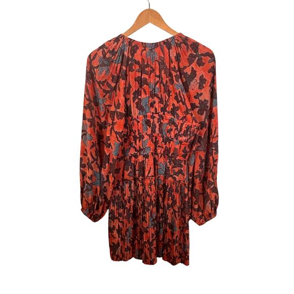 Ulla Johnson Pre Fall 2022 Sefia Silk Red Blend Long Sleeve Mini Dress Size 4 - Picture 7 of 9